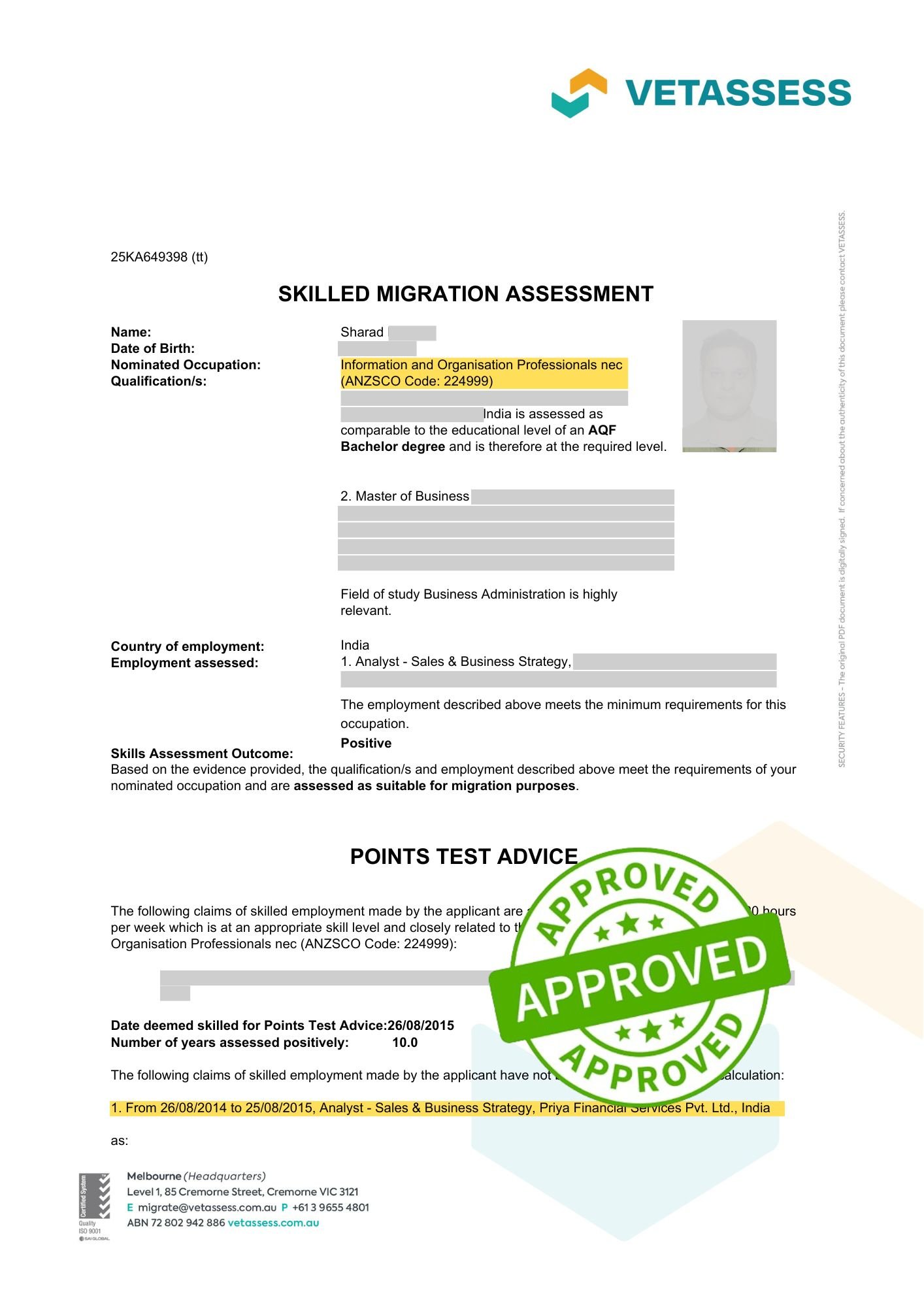 Sharad-vetassess